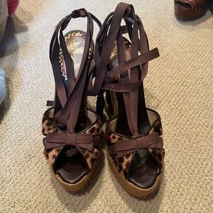 Christian Louboutin pony wedges